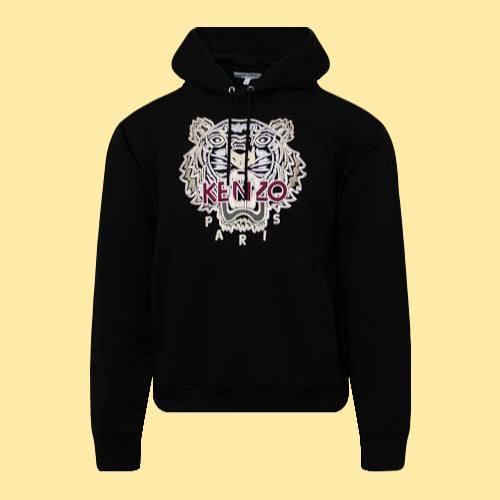 Kenzo Tiger Hoodie Black Gold Red