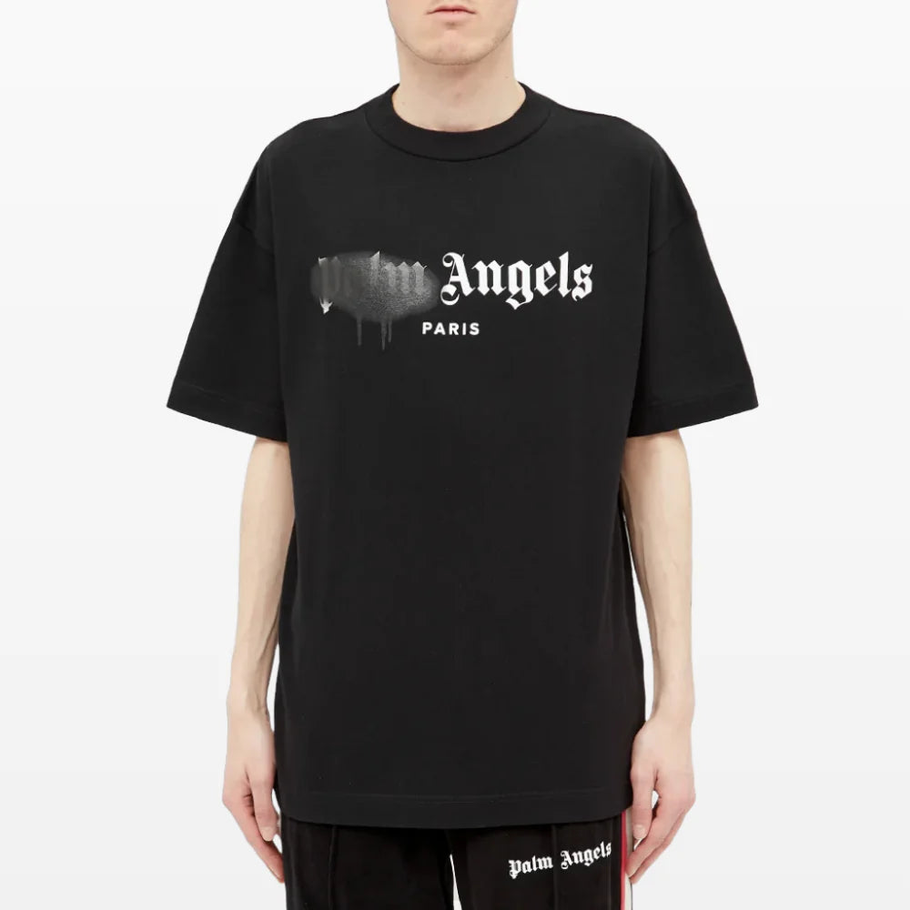 Palm Angels Paris Spray T-Shirt - Black/Black