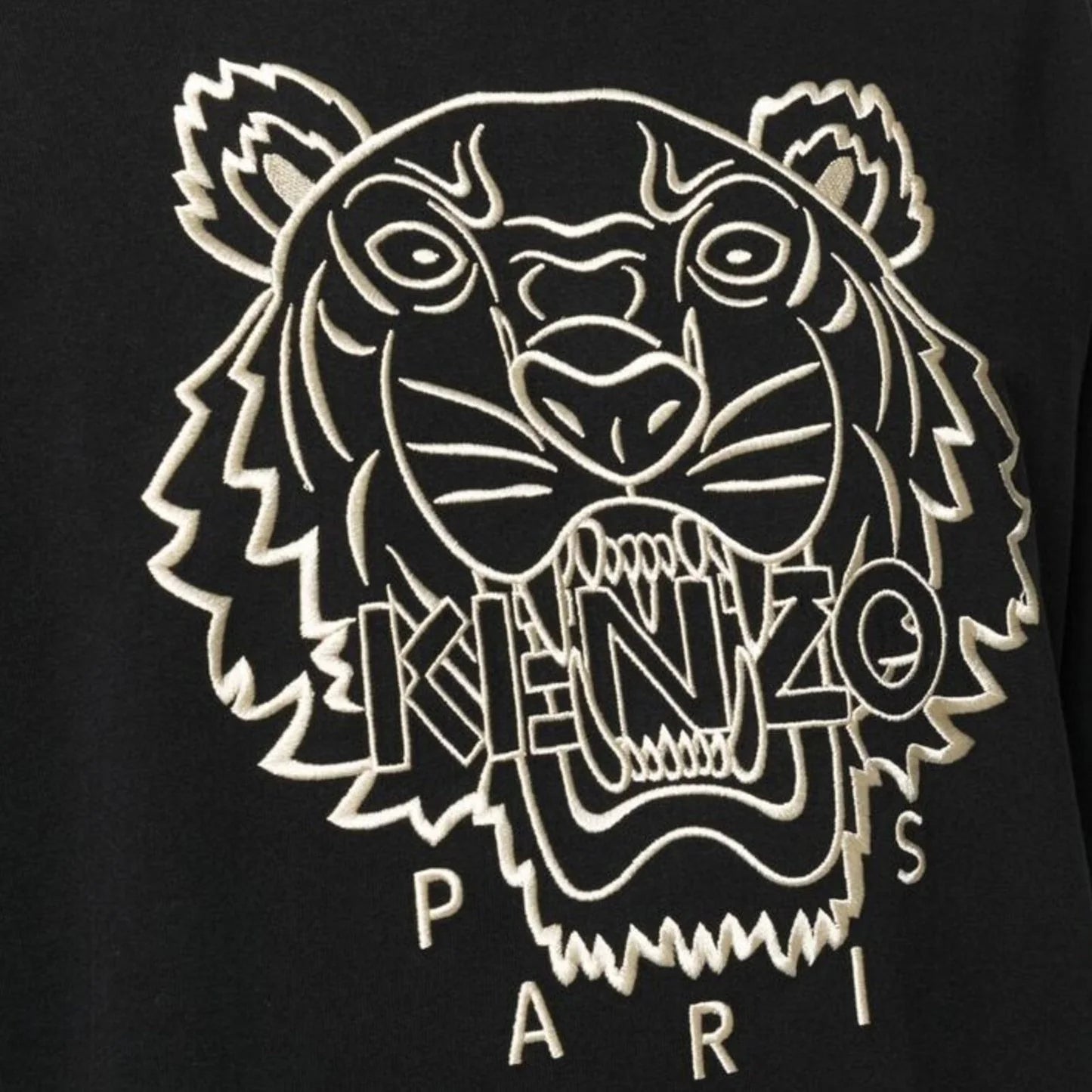 Kenzo Embroidered Tiger T Shirt Black Gold