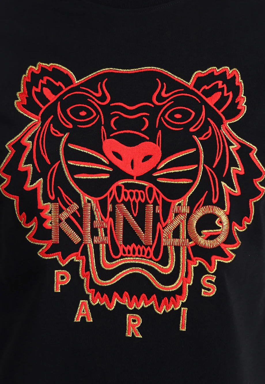 Kenzo Embroidered Tiger T-Shirt - Black/Red/Gold