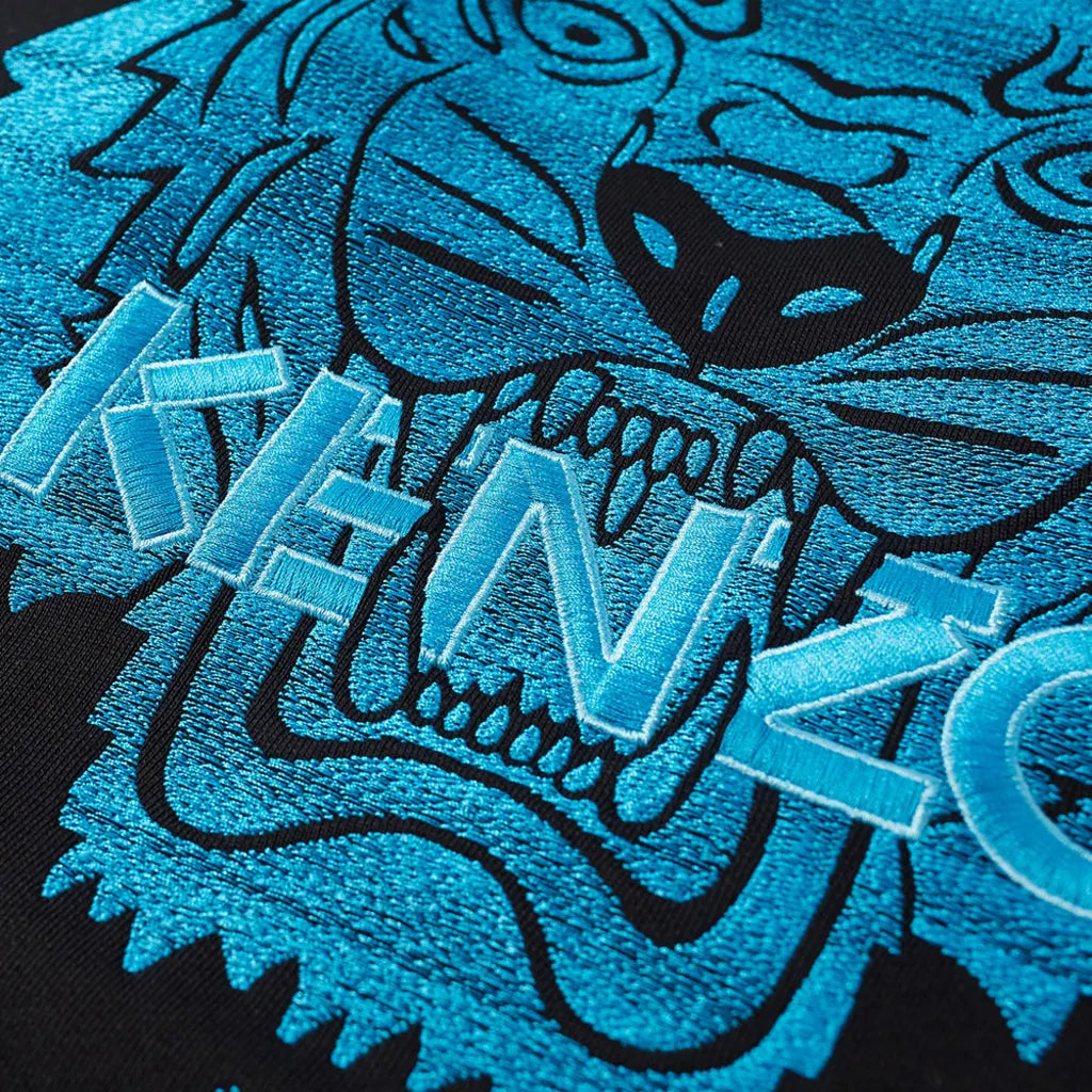 Kenzo Tiger Sweatshirt - Black/ Neon Blue