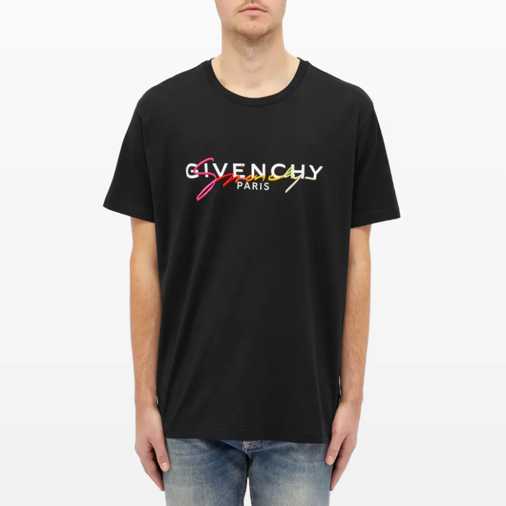 Givenchy Multi-Logo Embroidered T-Shirt - Multicolour