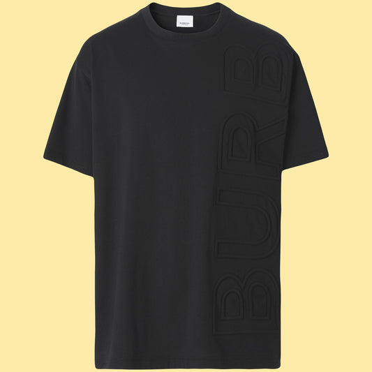 Burberry Logo Embossed T-Shirt - Black