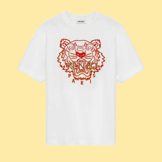 Kenzo Embroidered Tiger T-Shirt - White/Red/Gold