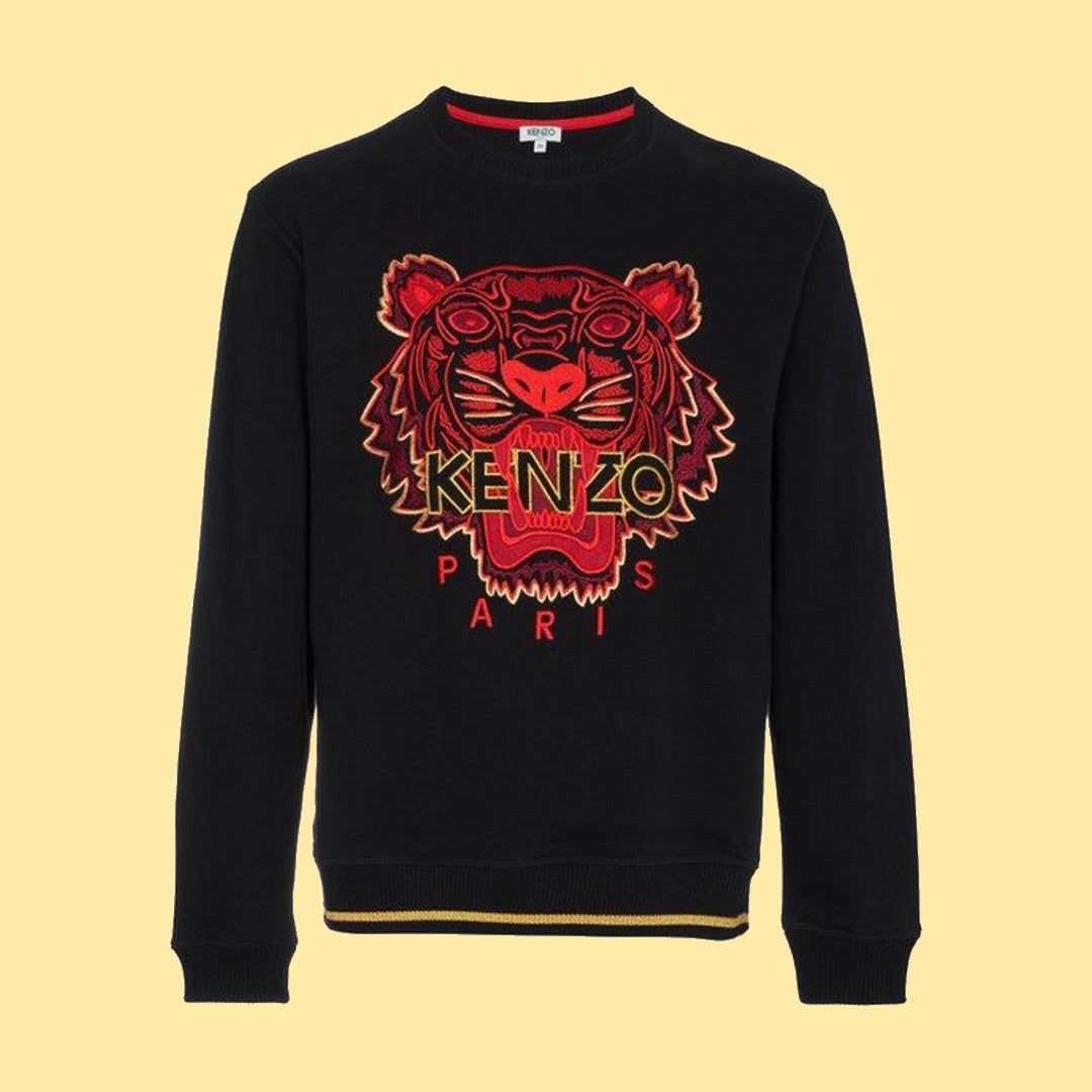 Kenzo Tiger Sweatshirt - Black/Red/Gold