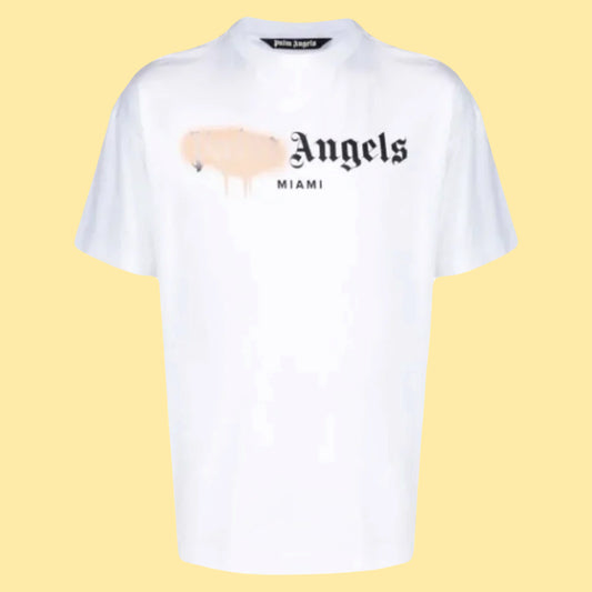 Palm Angels Miami Spray T-Shirt - White/Peach