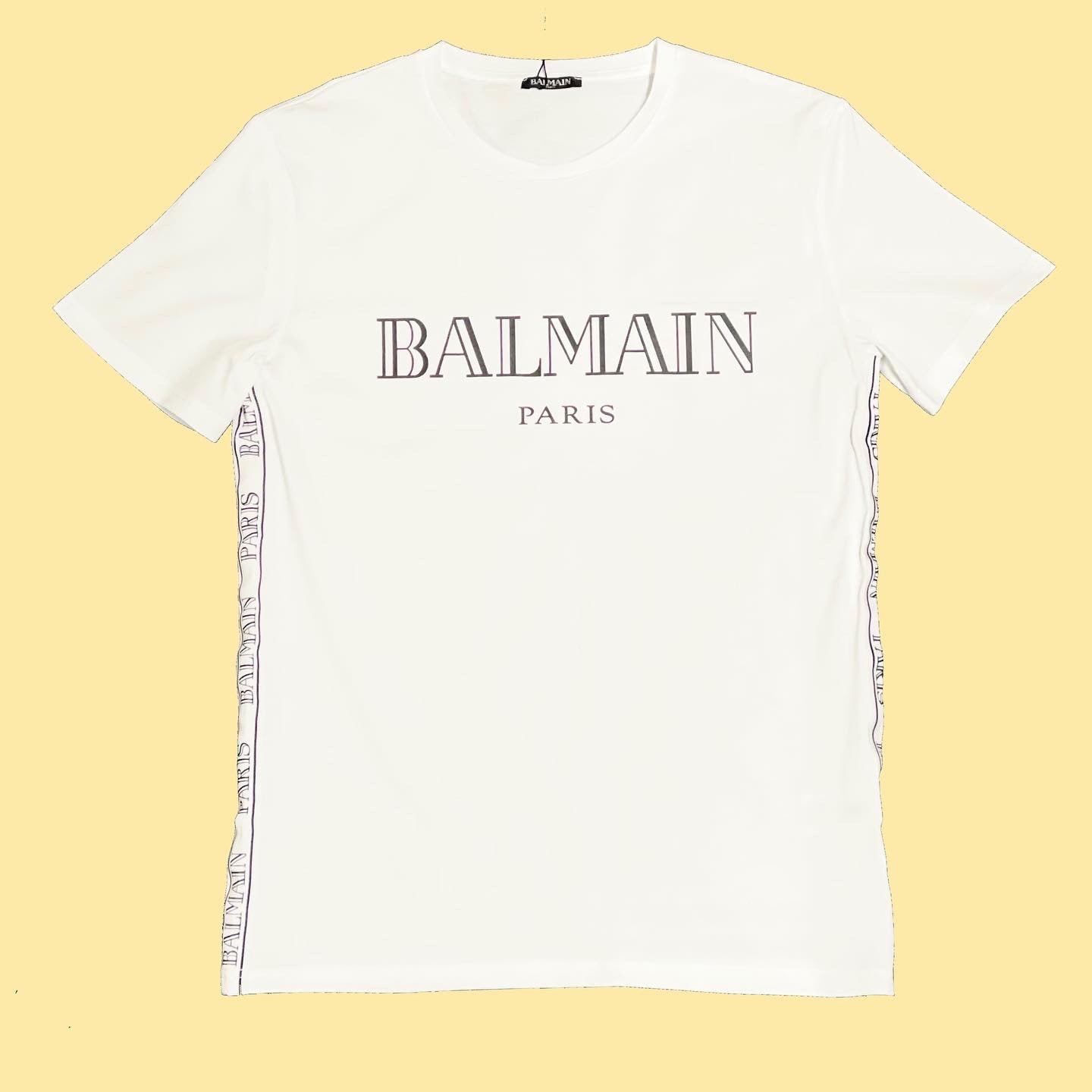 Balmain Logo Print T-Shirt - White/Black