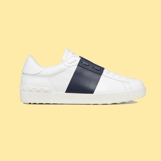 Valentino Rockstud Open Sneakers - White/Navy