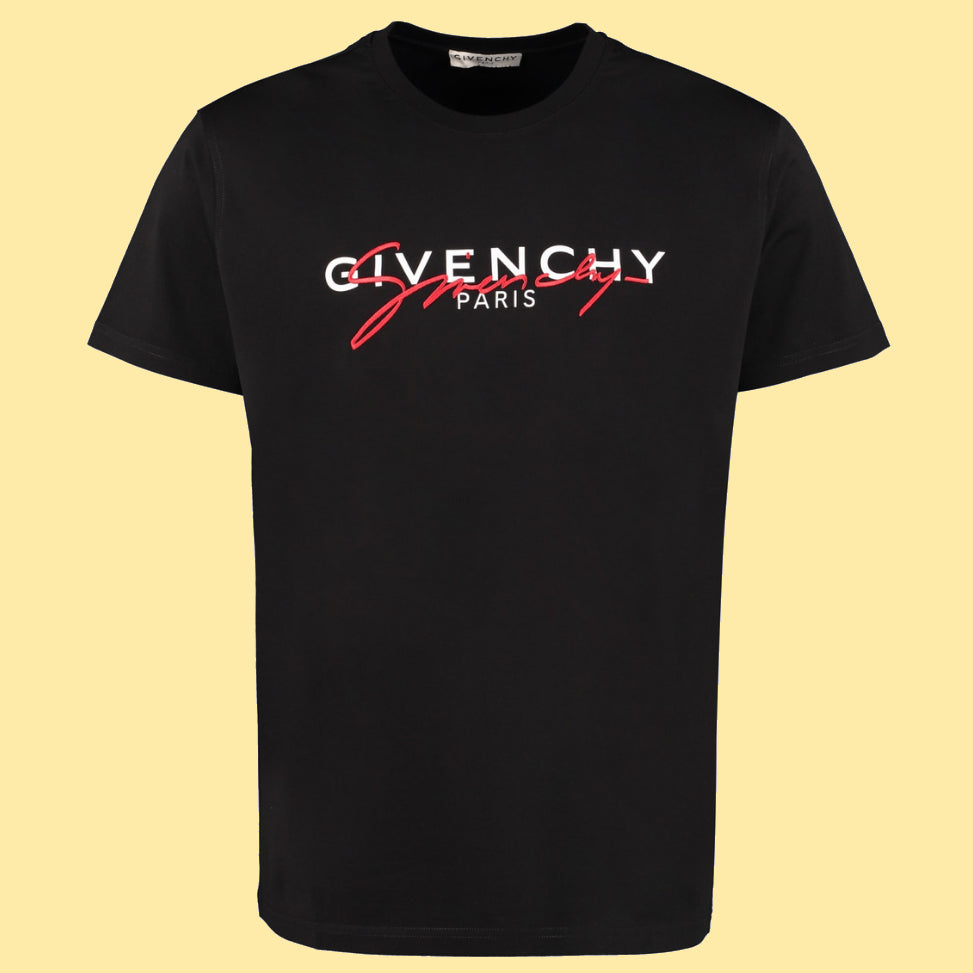 Givenchy Multi-logo Embroidered T-shirt - Black/Red